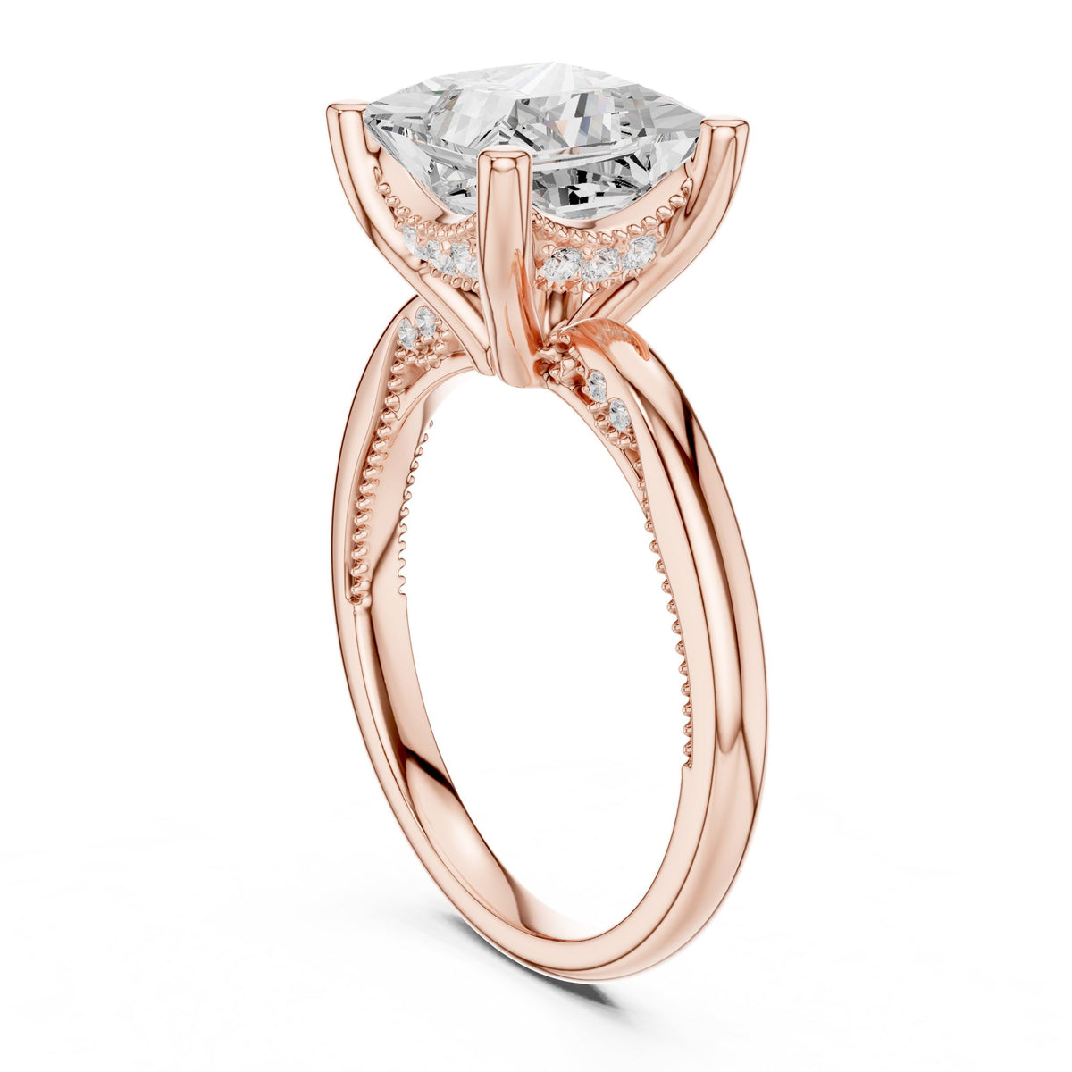 Princess Accented Lab Grown Diamond Engagement Ring