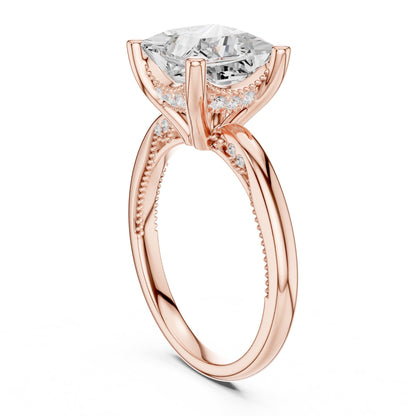 Princess Accented Lab Grown Diamond Engagement Ring
