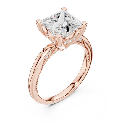 Princess Accented Lab Grown Diamond Engagement Ring