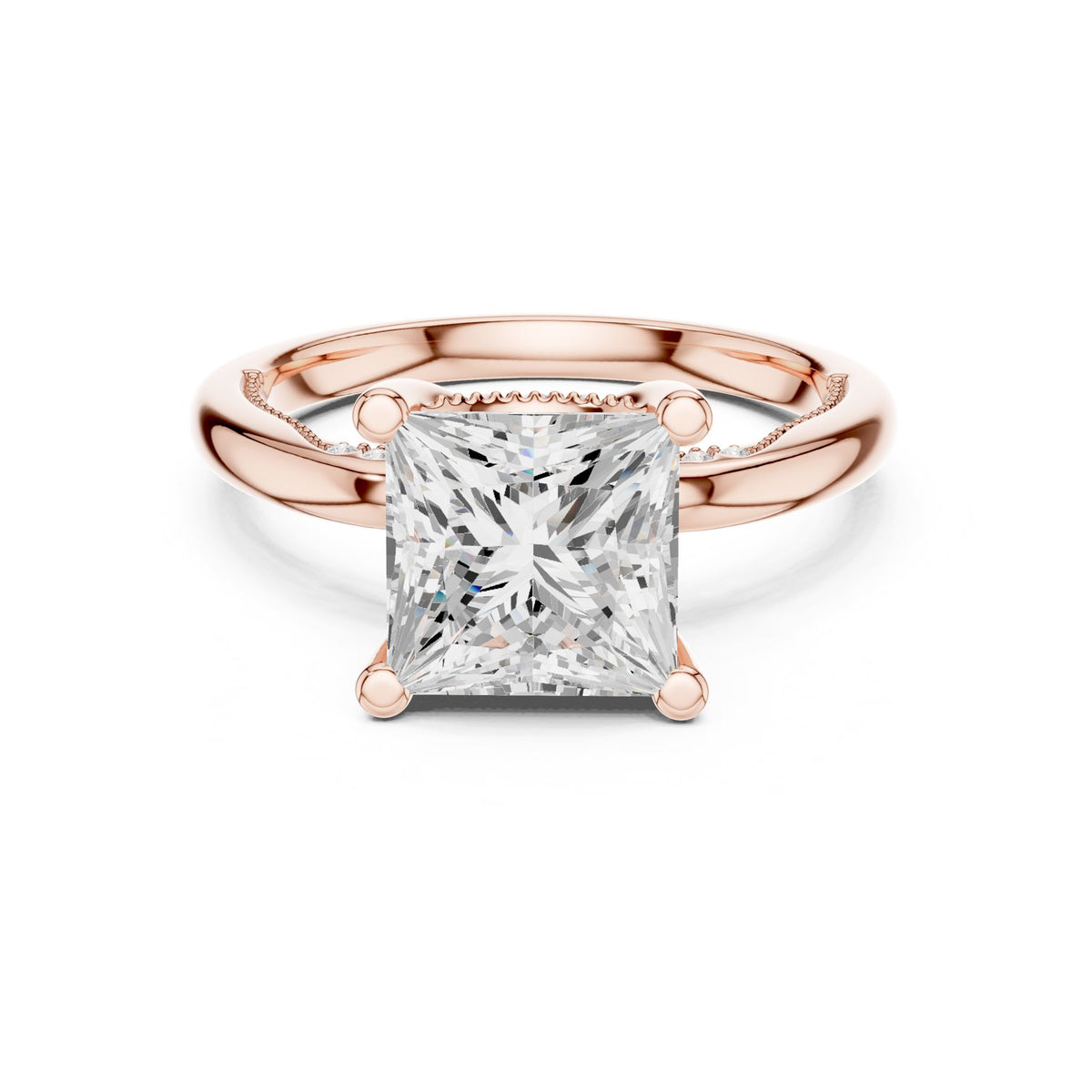 Princess Accented Lab Grown Diamond Engagement Ring