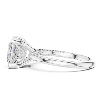 Princess Accented Lab Grown Diamond Engagement Ring