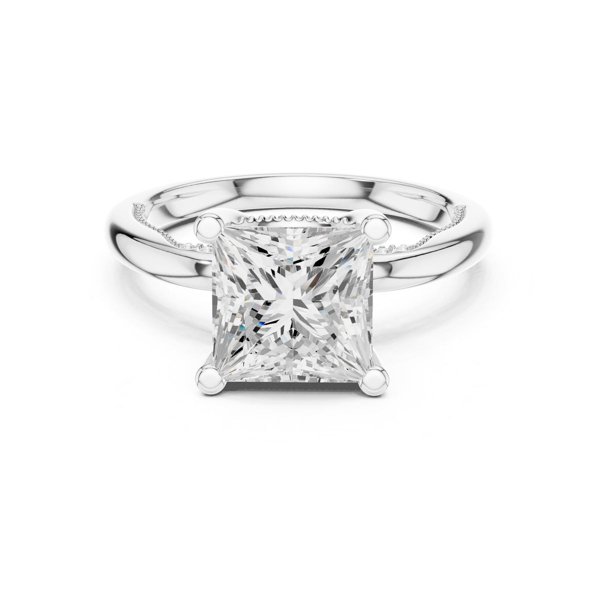 Princess Accented Lab Grown Diamond Engagement Ring