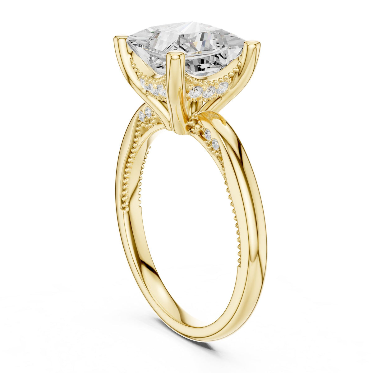 Princess Accented Lab Grown Diamond Engagement Ring