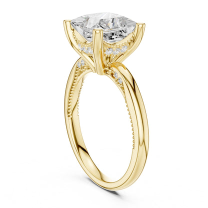 Princess Accented Lab Grown Diamond Engagement Ring