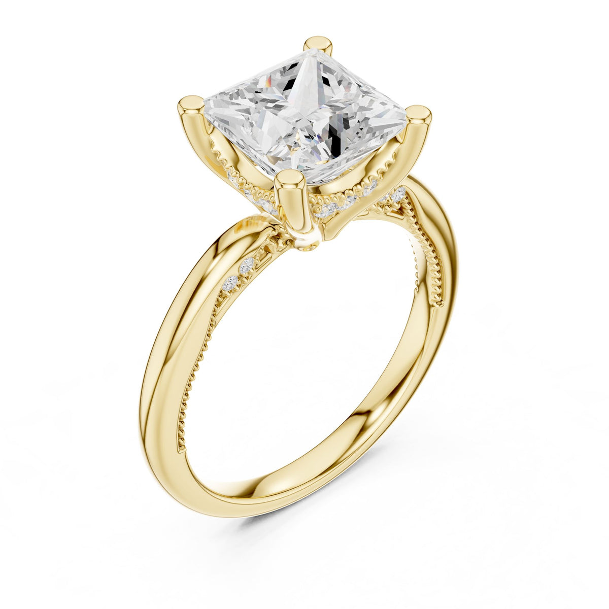 Princess Accented Lab Grown Diamond Engagement Ring