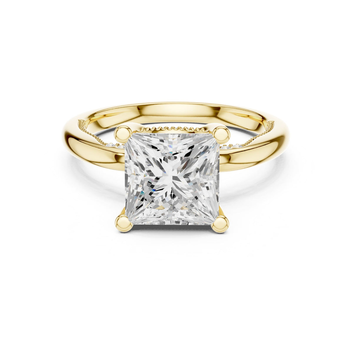 Princess Accented Lab Grown Diamond Engagement Ring