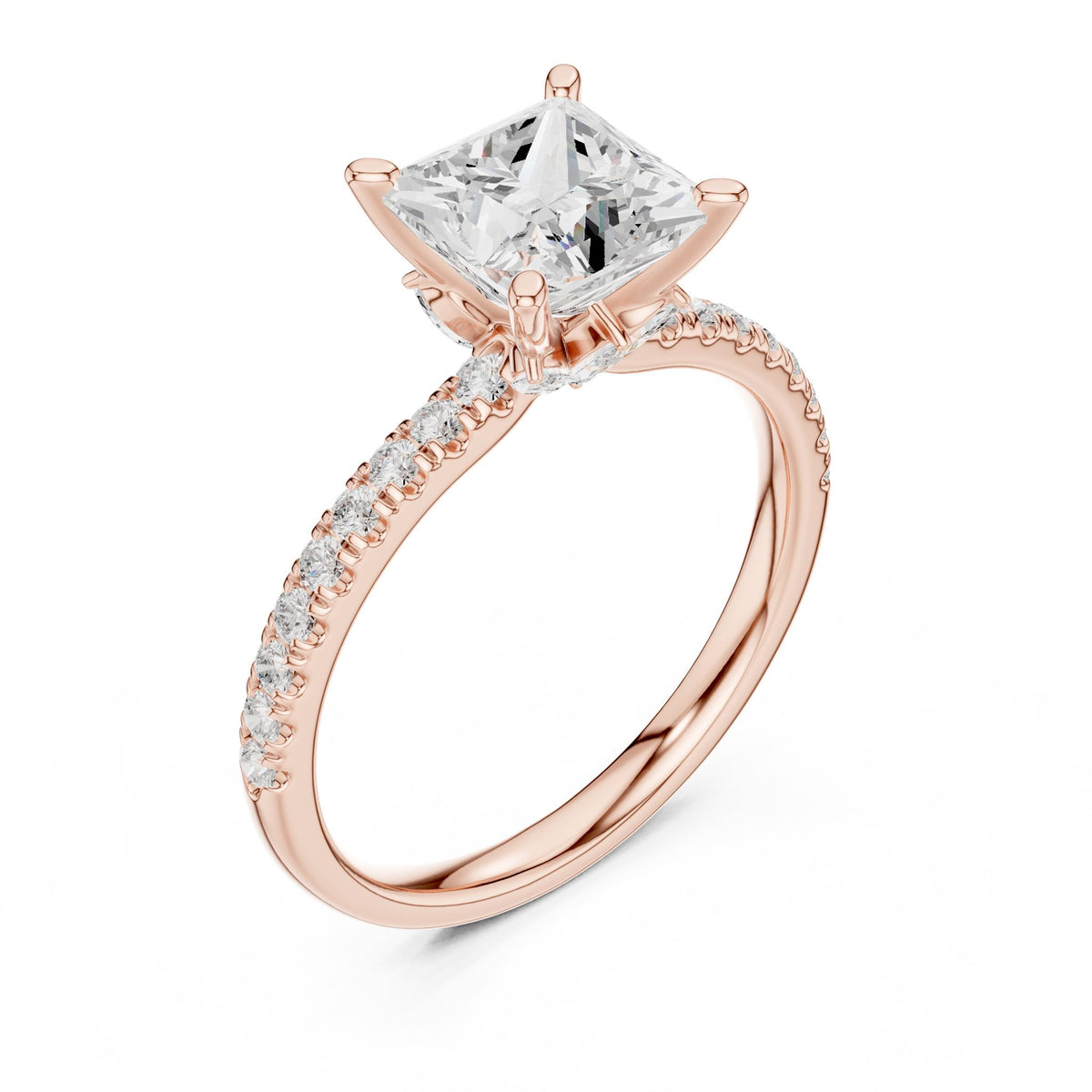 Princess Accented Lab Grown Diamond Engagement Ring