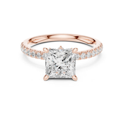 Princess Accented Lab Grown Diamond Engagement Ring