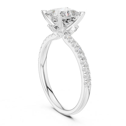 Princess Accented Lab Grown Diamond Engagement Ring