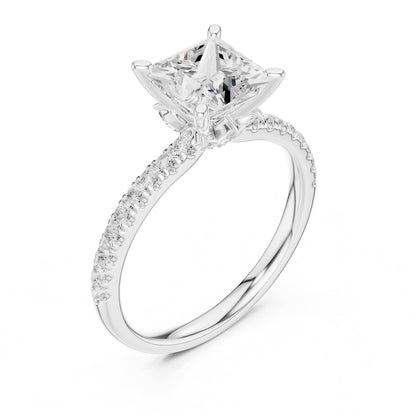 Princess Accented Lab Grown Diamond Engagement Ring