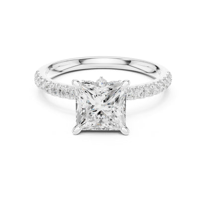 Princess Accented Lab Grown Diamond Engagement Ring