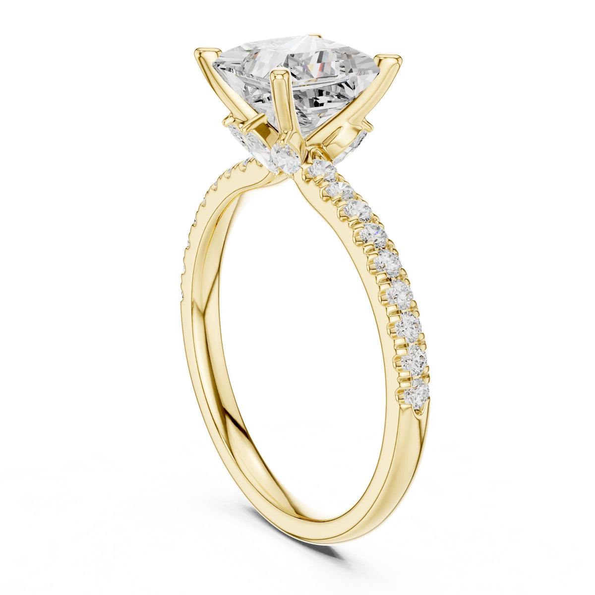 Princess Accented Lab Grown Diamond Engagement Ring
