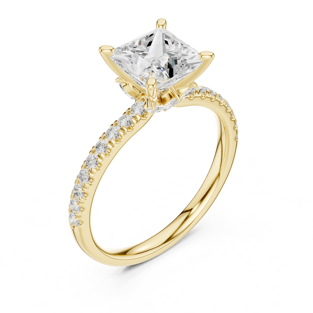 Princess Accented Lab Grown Diamond Engagement Ring