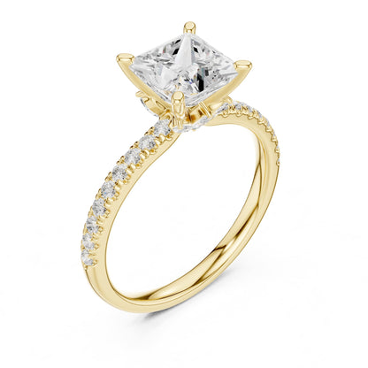 Princess Accented Lab Grown Diamond Engagement Ring