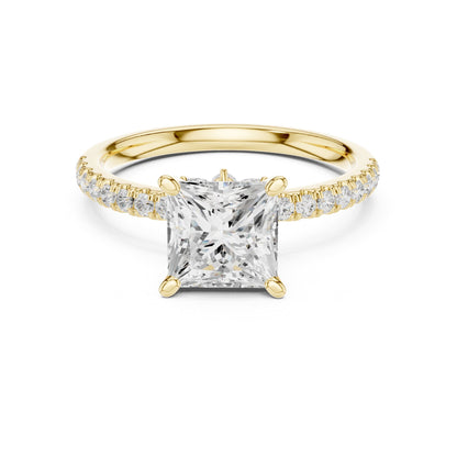 Princess Accented Lab Grown Diamond Engagement Ring
