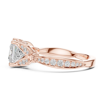 Princess Accented Lab Grown Diamond Engagement Ring