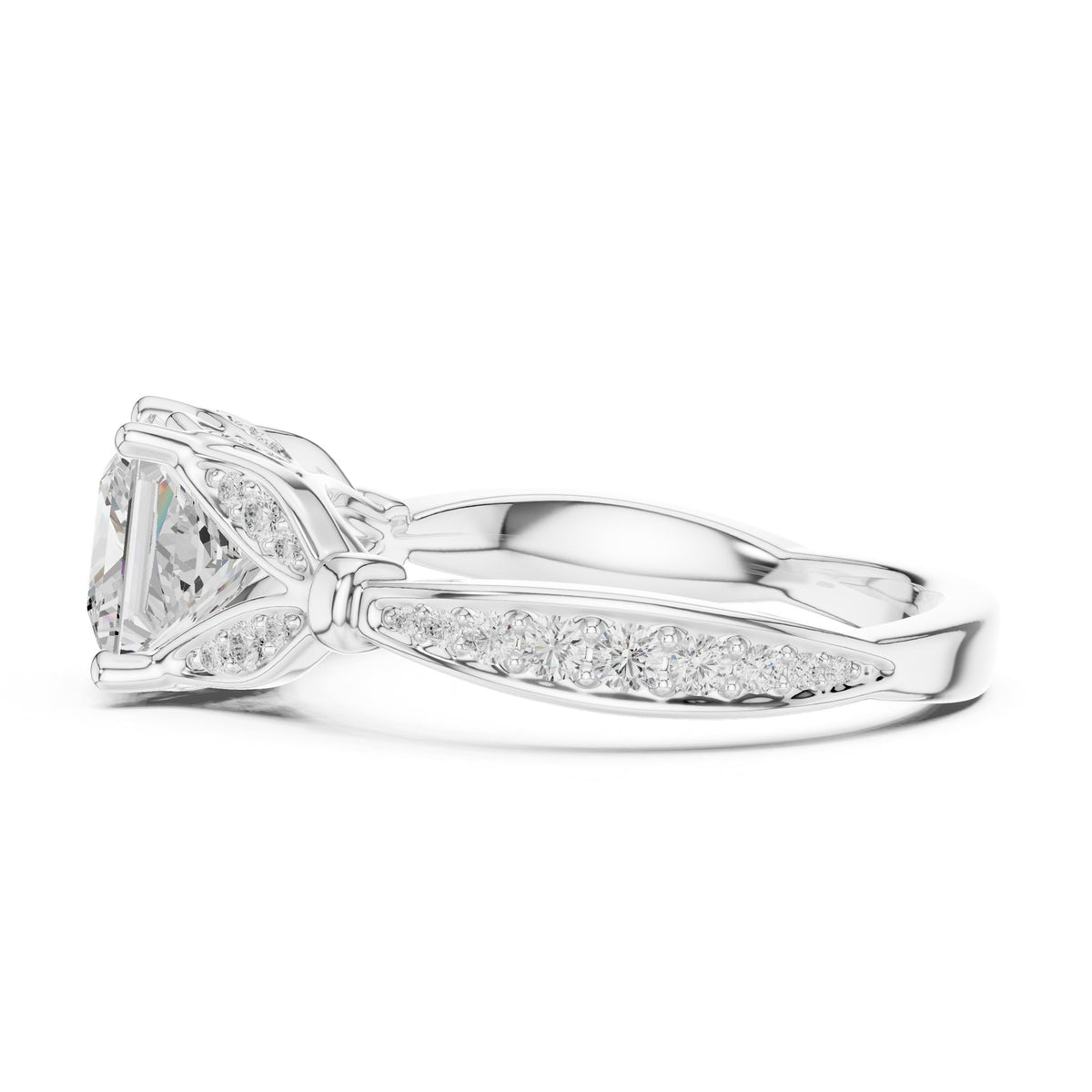 Princess Accented Lab Grown Diamond Engagement Ring