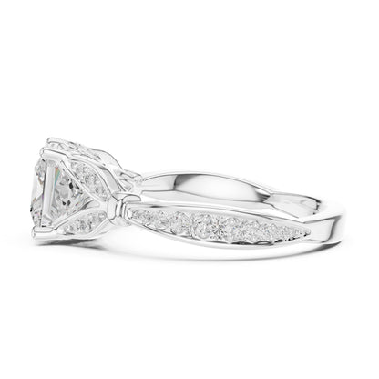 Princess Accented Lab Grown Diamond Engagement Ring