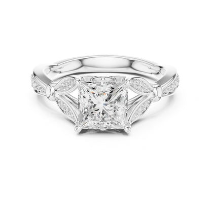 Princess Accented Lab Grown Diamond Engagement Ring