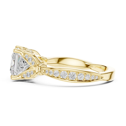 Princess Accented Lab Grown Diamond Engagement Ring