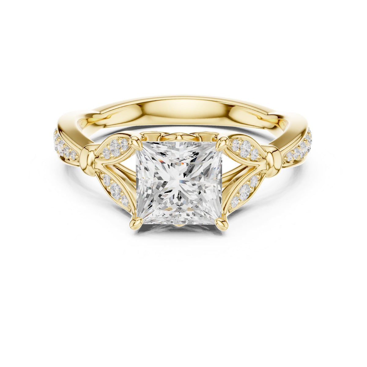 Princess Accented Lab Grown Diamond Engagement Ring