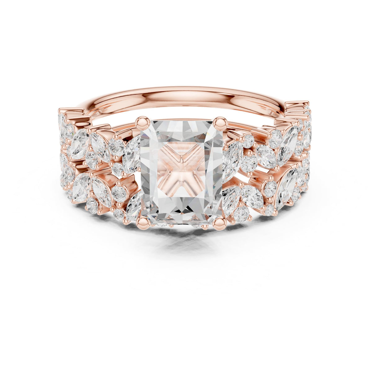 Princess Accented Lab Grown Diamond Engagement Ring