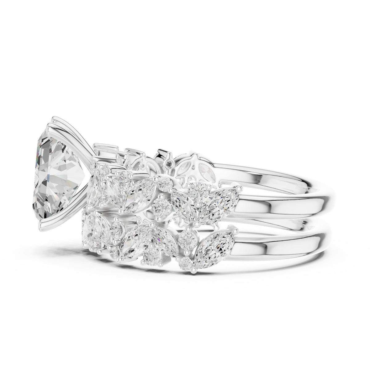 Princess Accented Lab Grown Diamond Engagement Ring