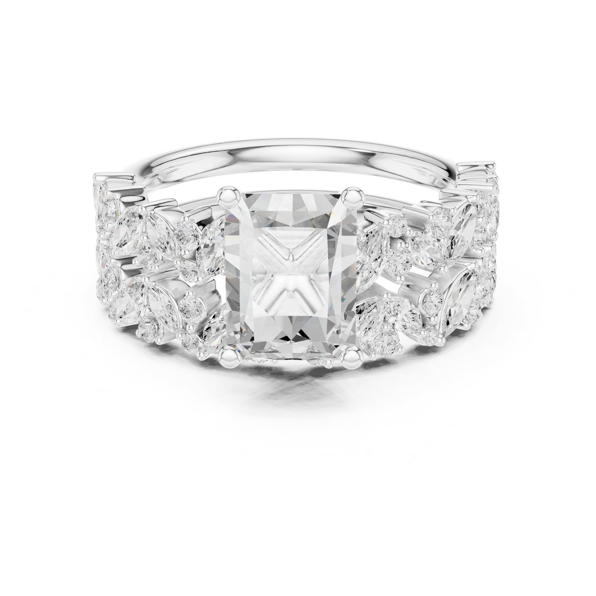 Princess Accented Lab Grown Diamond Engagement Ring
