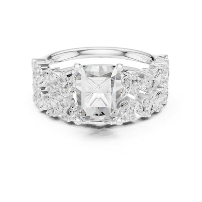 Princess Accented Lab Grown Diamond Engagement Ring