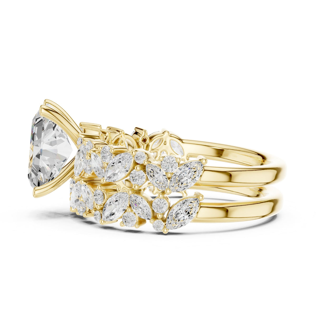 Princess Accented Lab Grown Diamond Engagement Ring