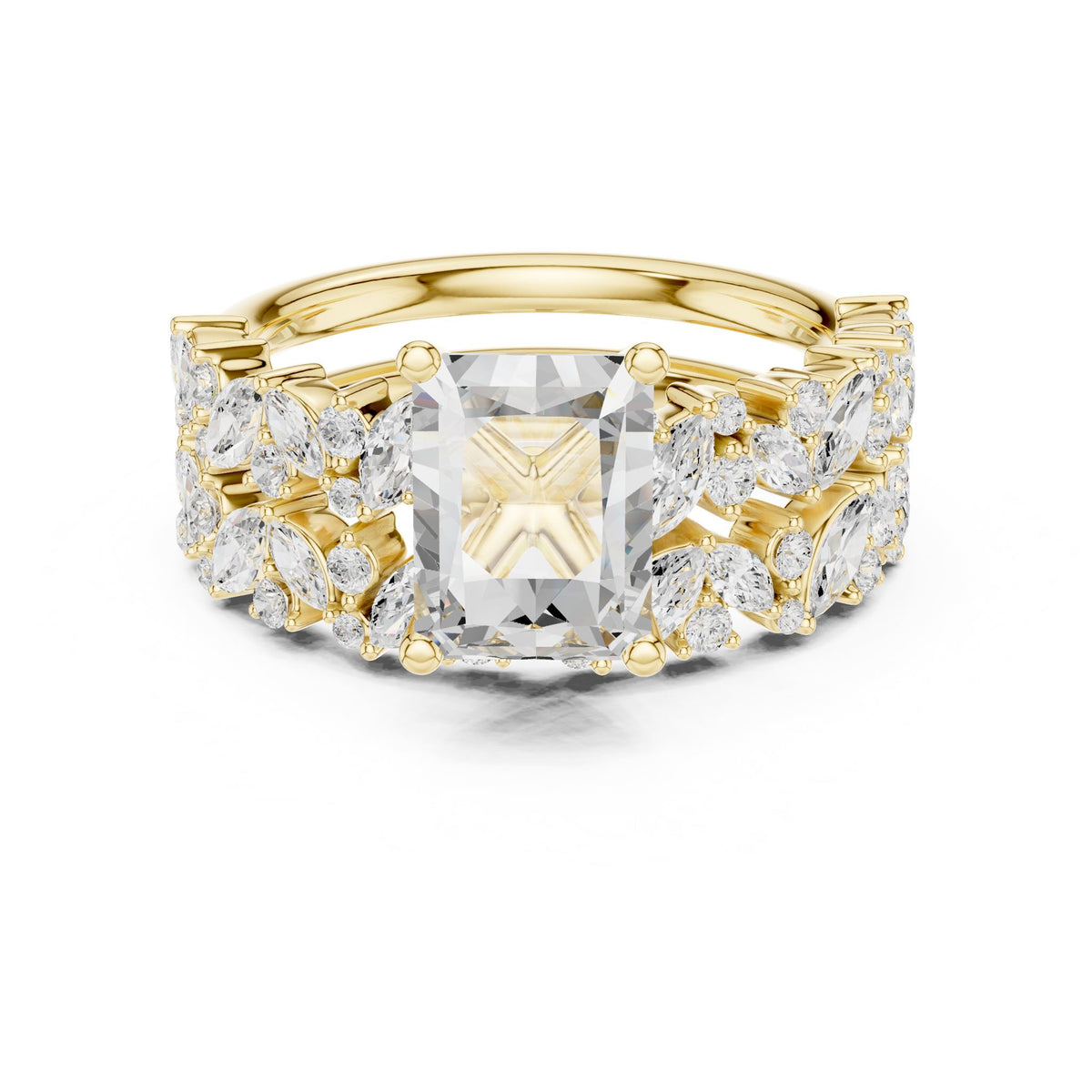 Princess Accented Lab Grown Diamond Engagement Ring