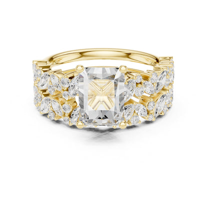 Princess Accented Lab Grown Diamond Engagement Ring