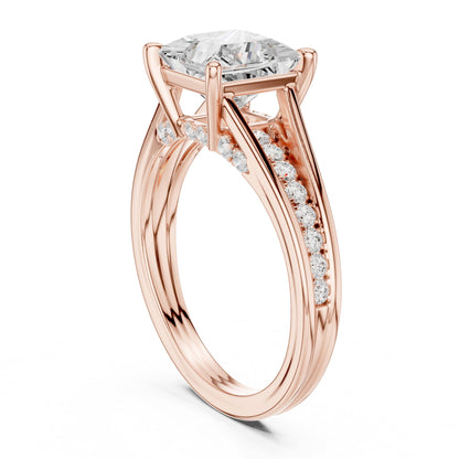 Princess Accented Lab Grown Diamond Engagement Ring