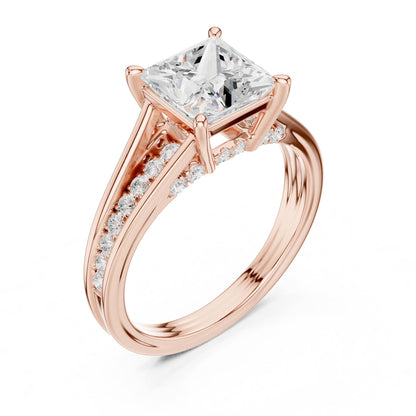 Princess Accented Lab Grown Diamond Engagement Ring