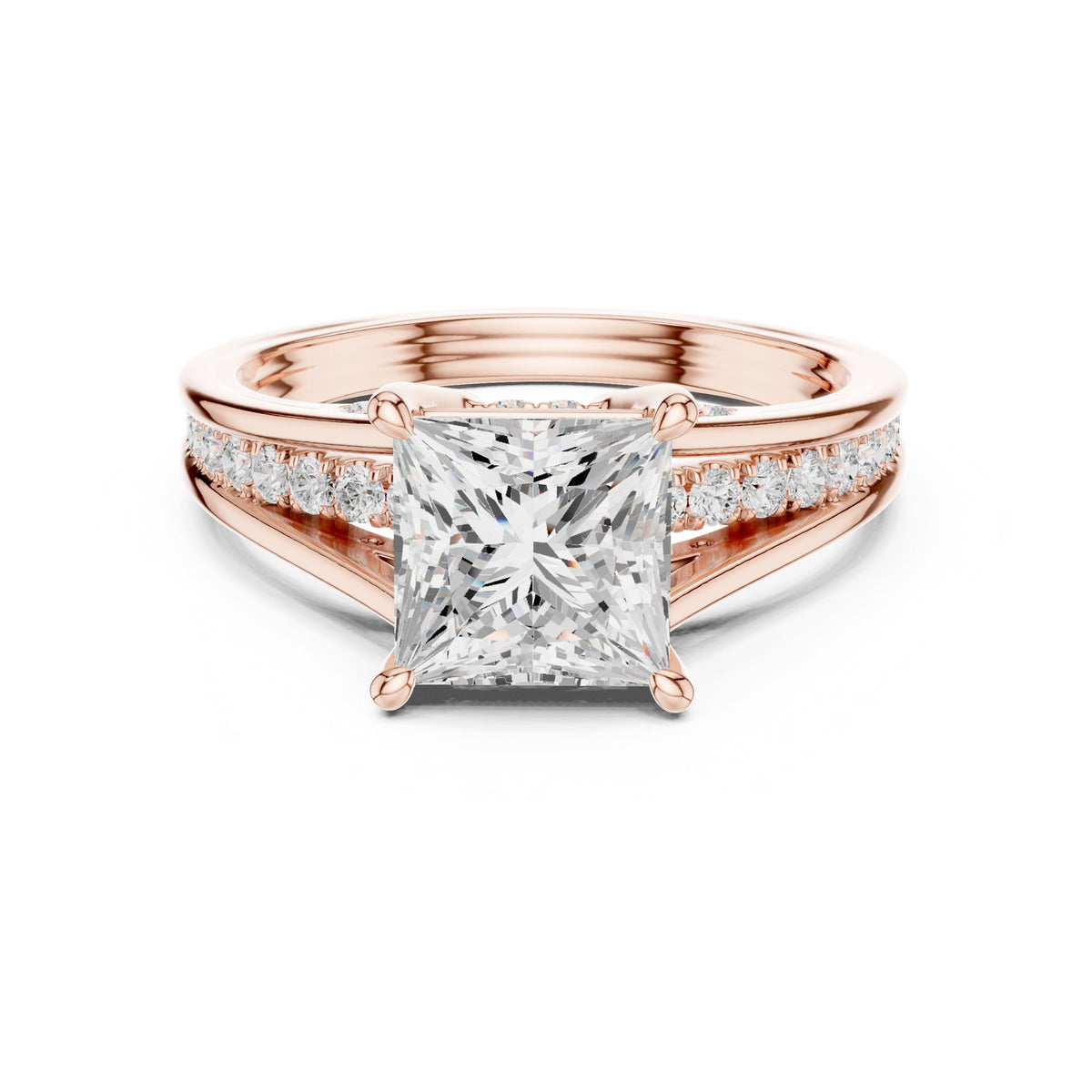 Princess Accented Lab Grown Diamond Engagement Ring