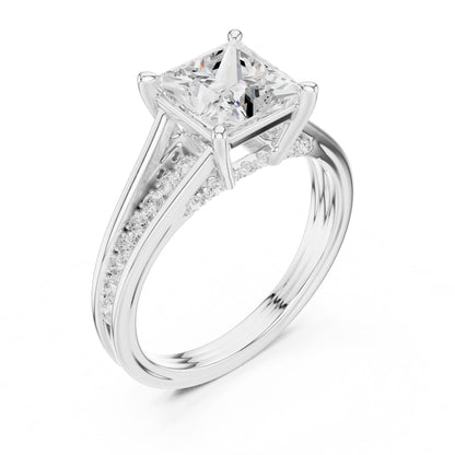 Princess Accented Lab Grown Diamond Engagement Ring