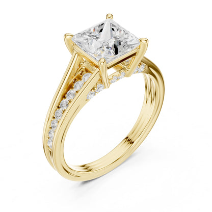Princess Accented Lab Grown Diamond Engagement Ring