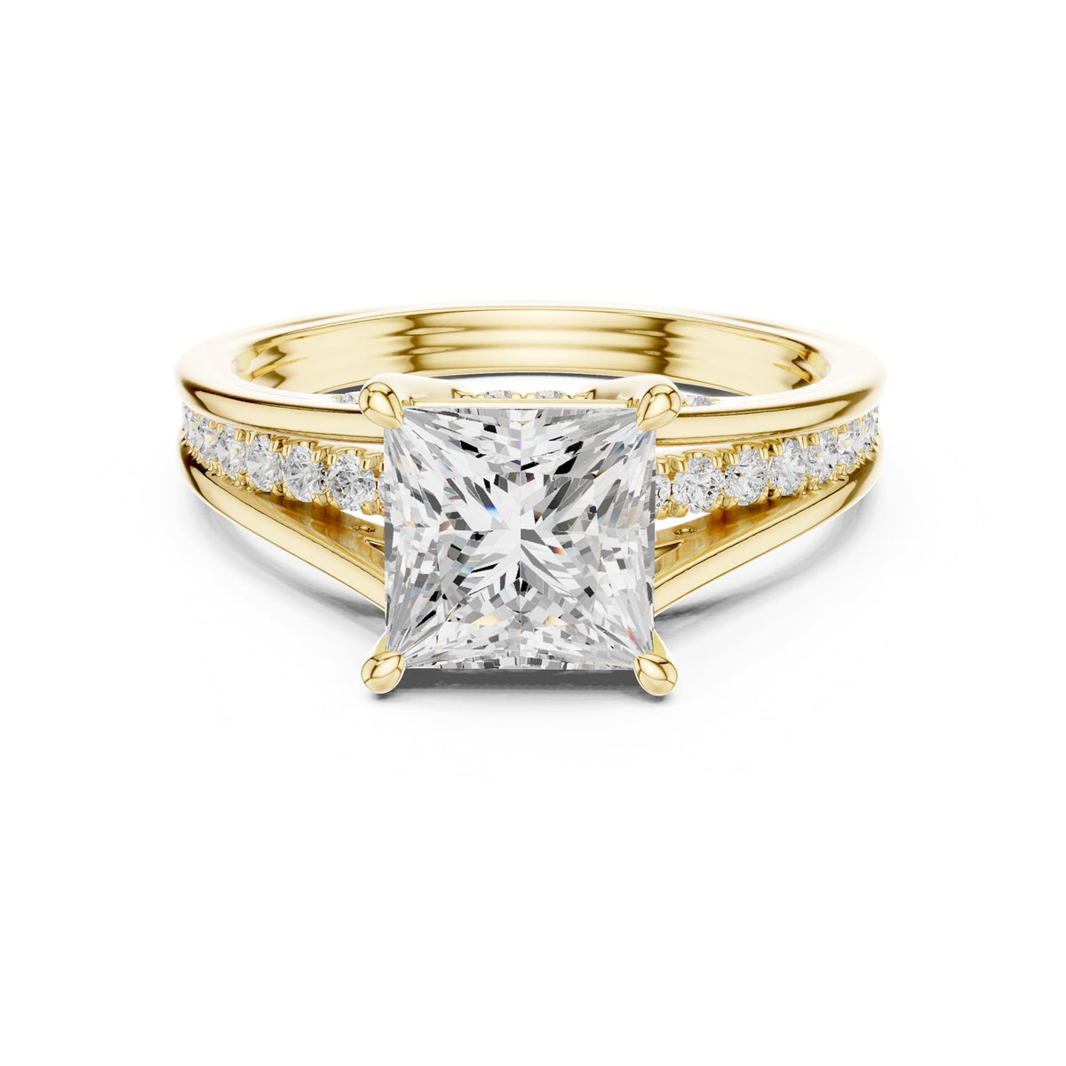 Princess Accented Lab Grown Diamond Engagement Ring
