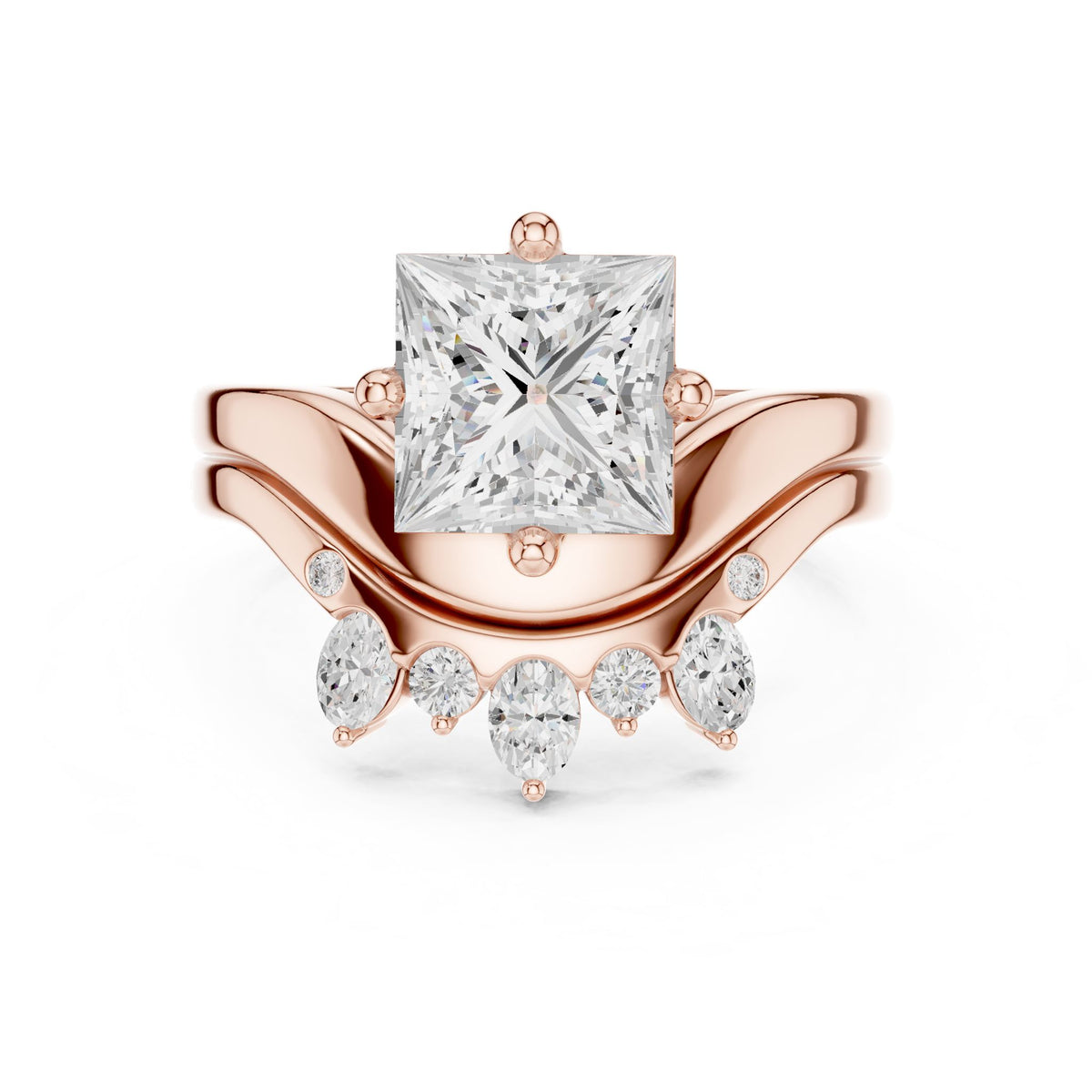 Princess Accented Lab Grown Diamond Engagement Ring