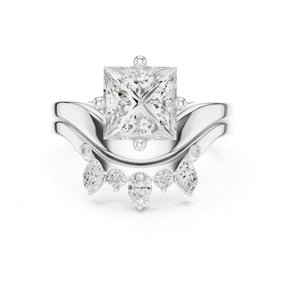 Princess Accented Lab Grown Diamond Engagement Ring