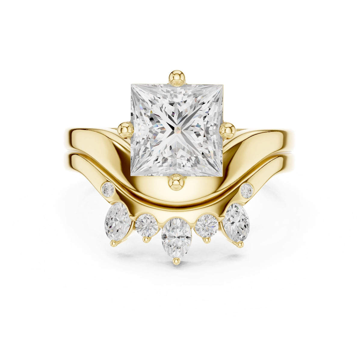 Princess Accented Lab Grown Diamond Engagement Ring