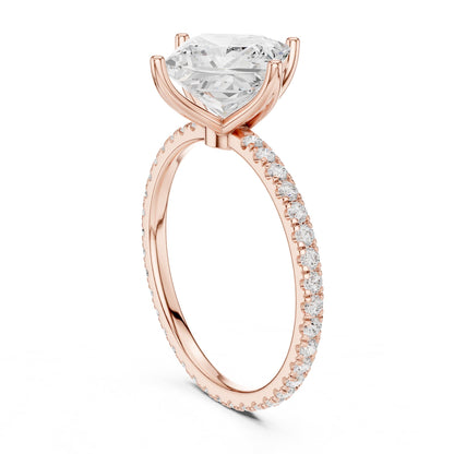 Princess Accented Lab Grown Diamond Engagement Ring