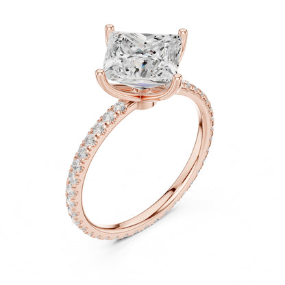 Princess Accented Lab Grown Diamond Engagement Ring