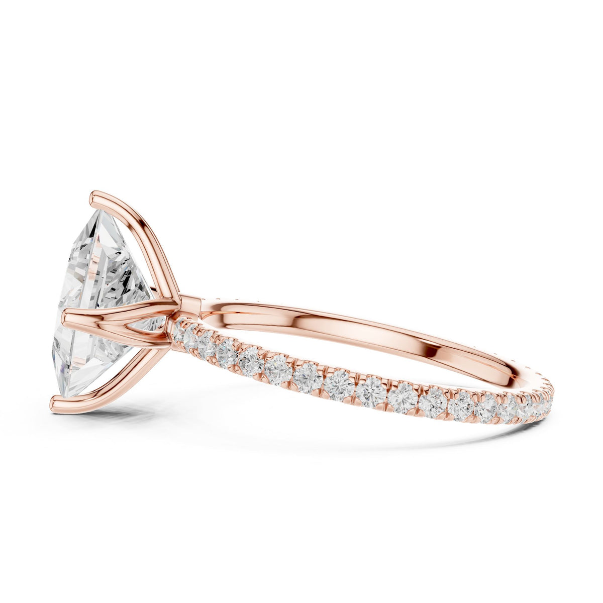 Princess Accented Lab Grown Diamond Engagement Ring
