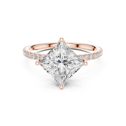 Princess Accented Lab Grown Diamond Engagement Ring