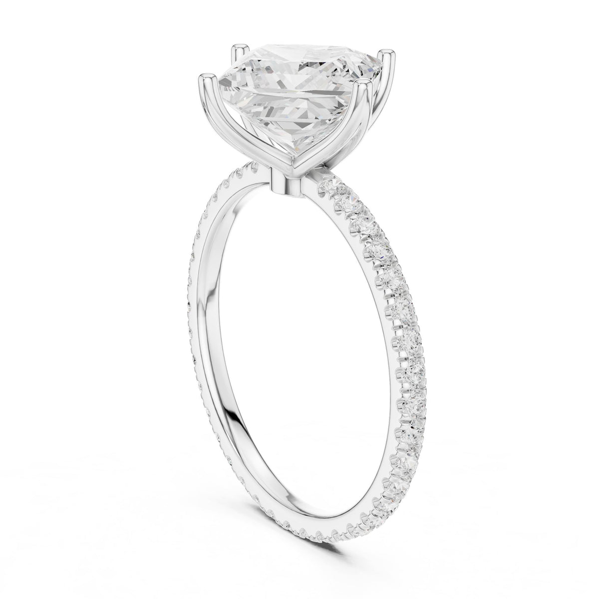 Princess Accented Lab Grown Diamond Engagement Ring