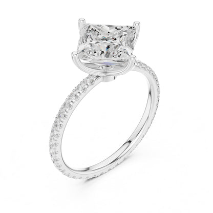 Princess Accented Lab Grown Diamond Engagement Ring