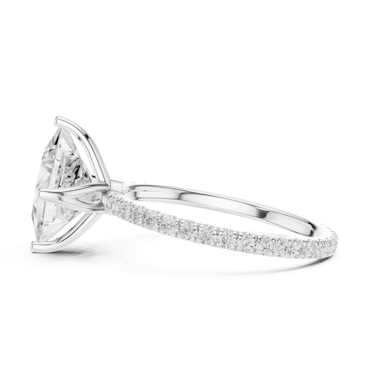 Princess Accented Lab Grown Diamond Engagement Ring