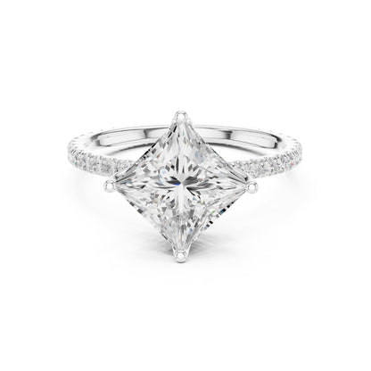 Princess Accented Lab Grown Diamond Engagement Ring