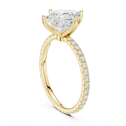 Princess Accented Lab Grown Diamond Engagement Ring